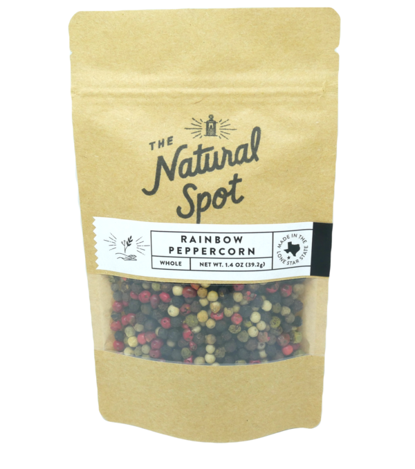 Bag of whole Rainbow Peppercorn from the Natural Spot