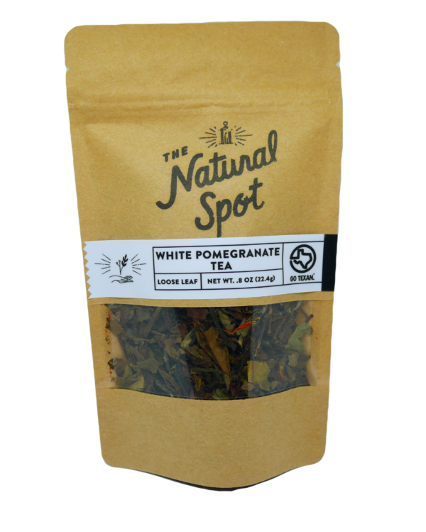 bag of White Pomegranate tea from the Natural Spot